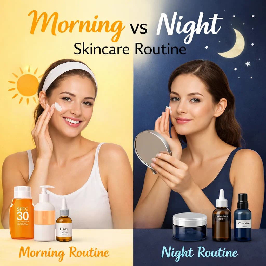 Dr. Anju Mehra explaining morning vs night skincare routine for Indian skin types