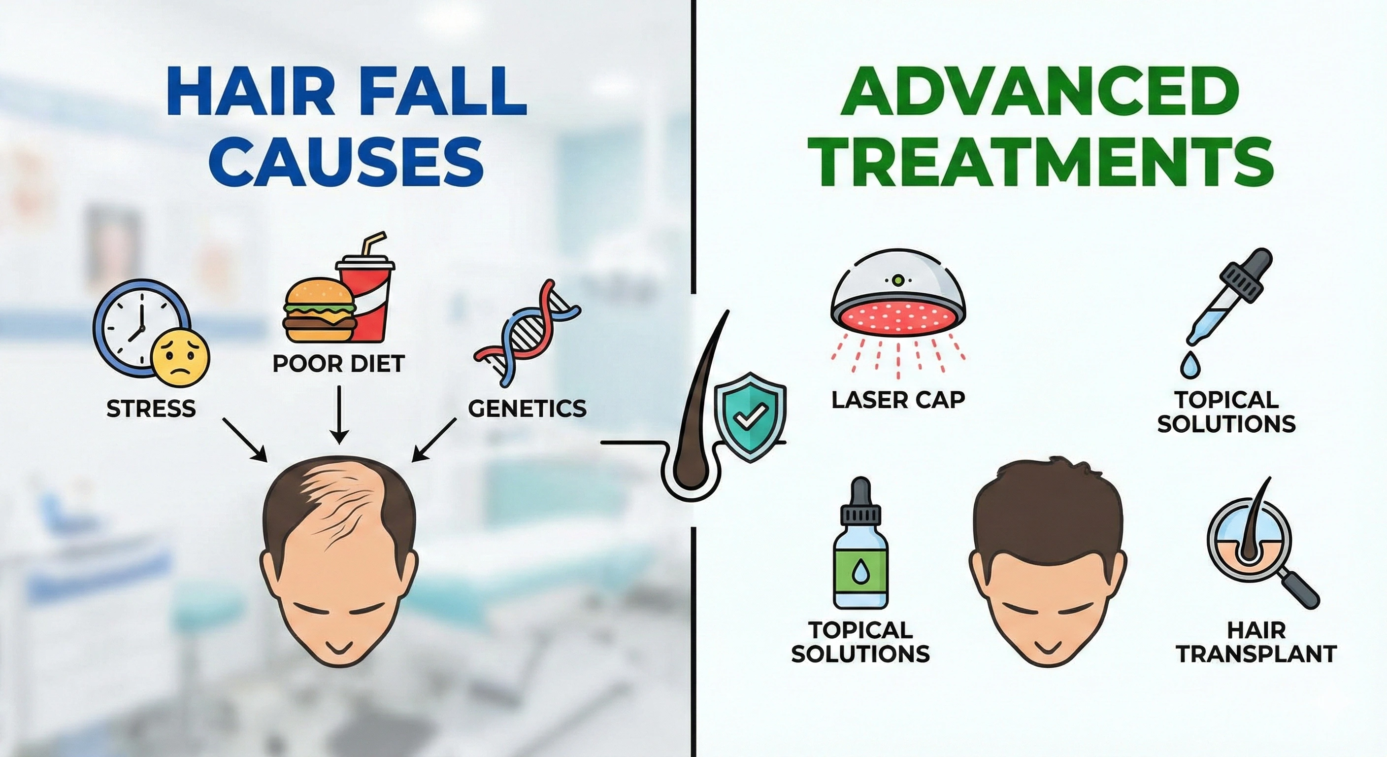 Hair Fall Causes & Advanced Hair Loss Treatments - Dermatologist Guide